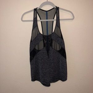 Lululemon Rare Gray and Black Mesh Tank - 6